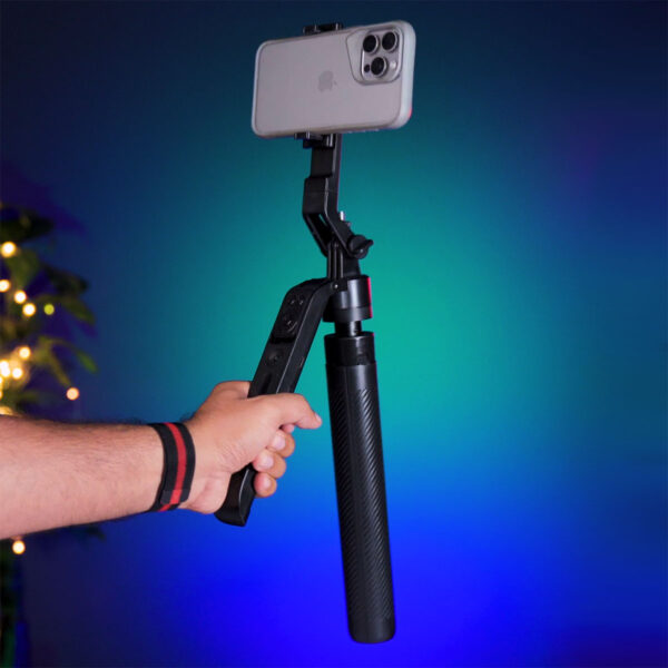 C12 Auto Face Tracking Tripod 360 for Android, iPhone & Camera with Remote No App,Built-in Tracking Camera Selfie Stick - Image 2